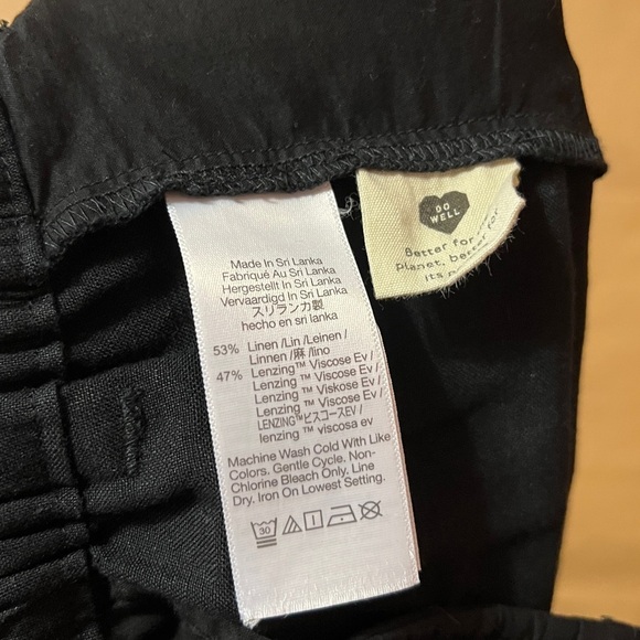 Madewell The Tailored Tapered Pants Linen Blend Barrel Leg Trousers Black Size 6 - Picture 11 of 11